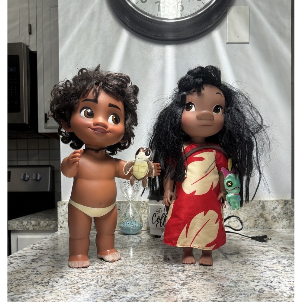 Disney Animators' Collection Dolls Lot of Two – Lilo (Scrump) + Baby Moana